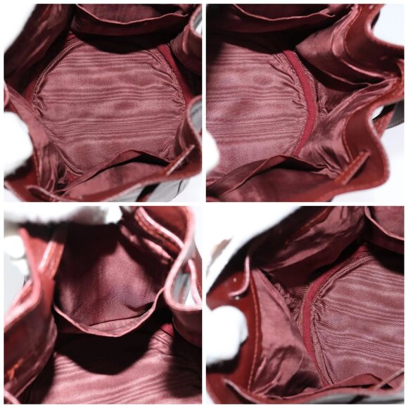 CARTIER Must Line Shoulder Bag Leather Bordeaux Gold Auth - Picture 13 of 14